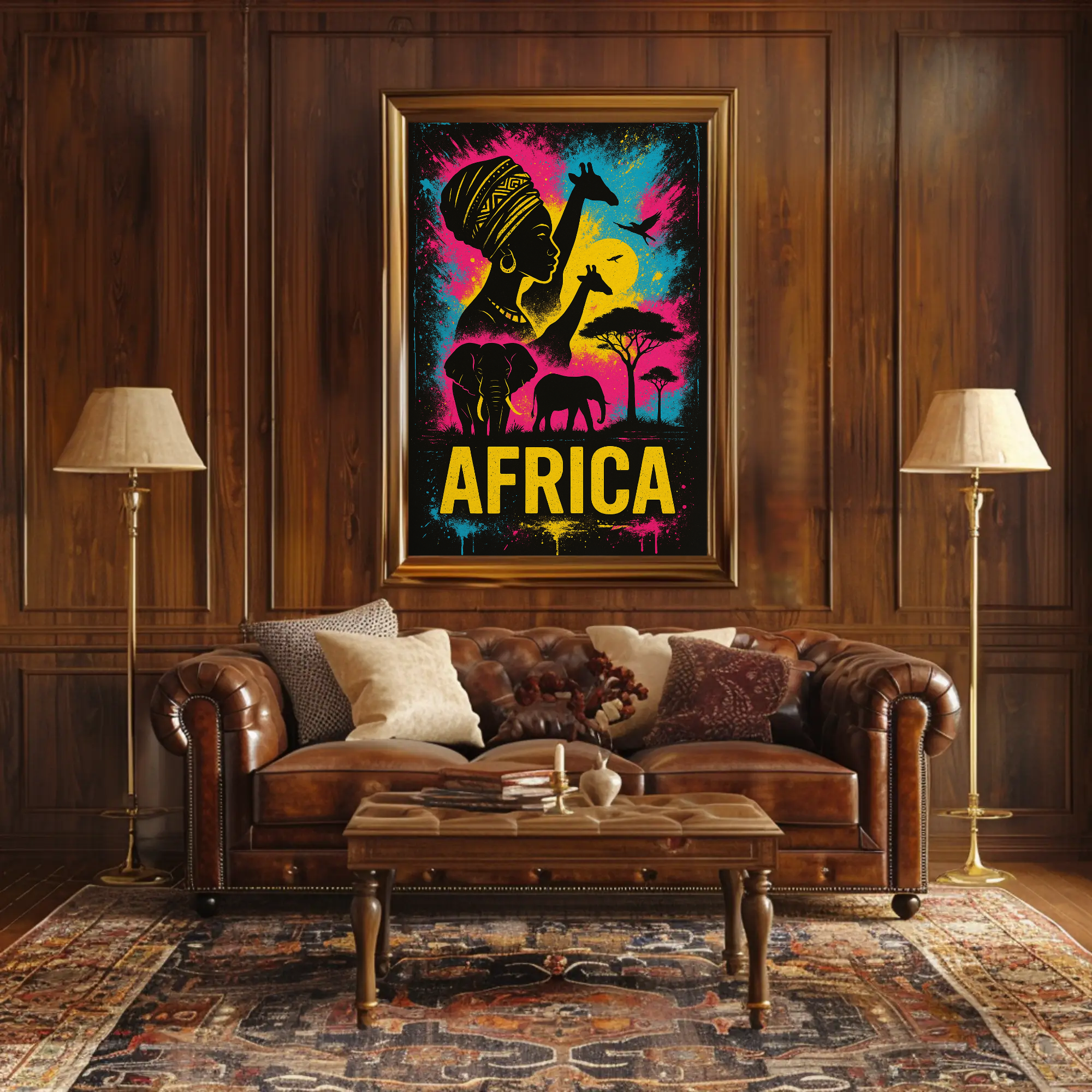 African Wildlife Vibrance Captured in Cultural Heritage Poster PosterGoat