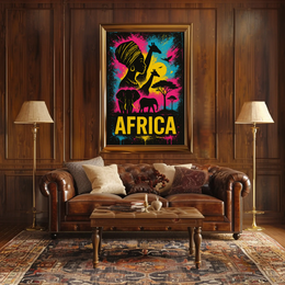 African Wildlife Vibrance Captured in Cultural Heritage Poster PosterGoat