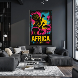 African Wildlife Vibrance Captured in Cultural Heritage Poster PosterGoat