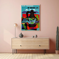Air France Chile Poster with Abstract Vintage Design PosterGoat