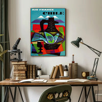 Air France Chile Poster with Abstract Vintage Design PosterGoat