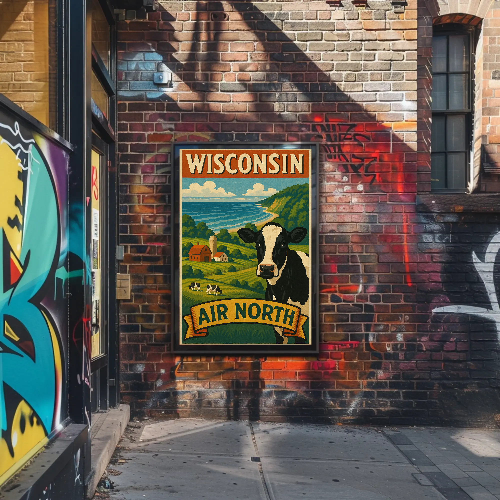 Air North Vintage Wisconsin Travel Poster PosterGoat