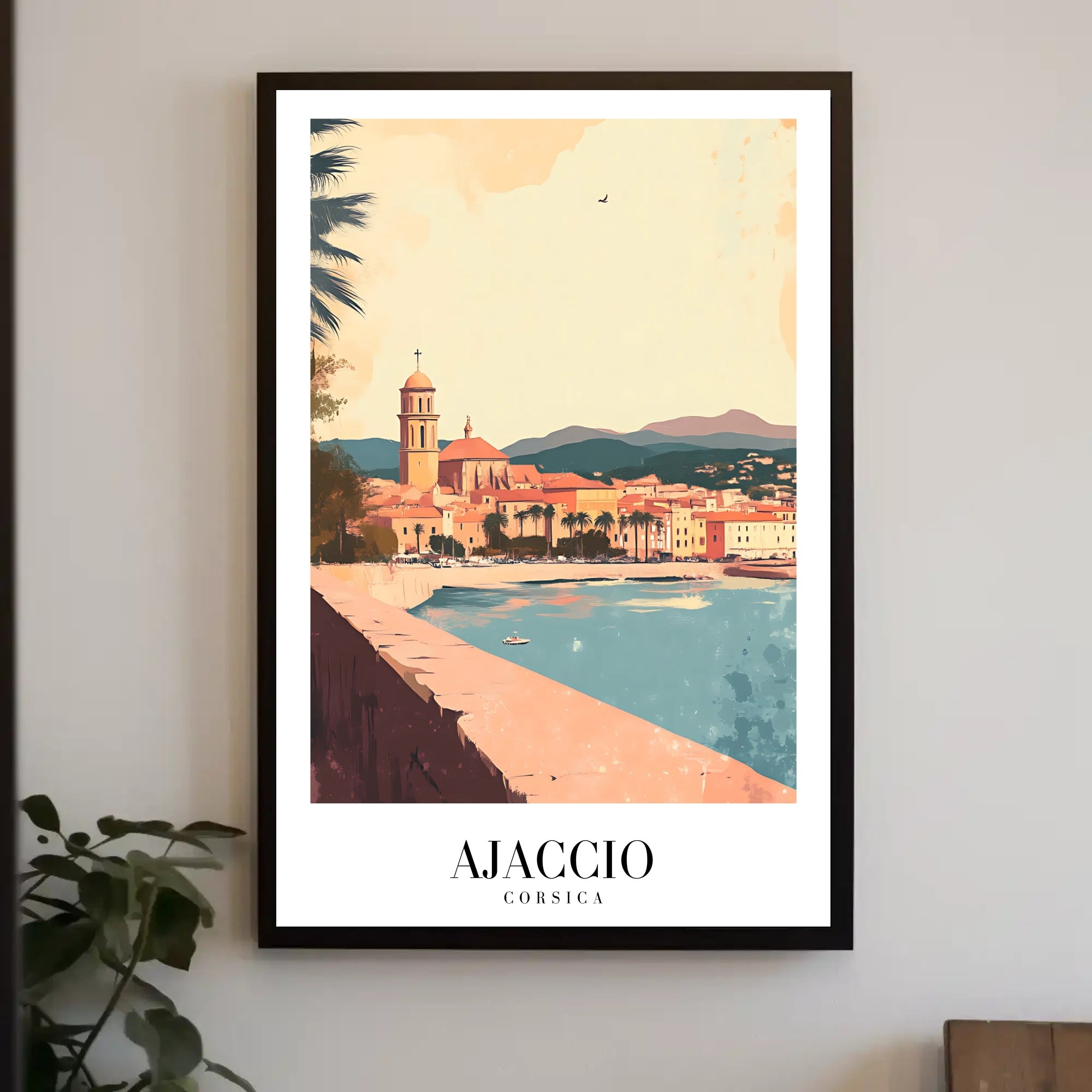 Ajaccio Coastal View Travel Poster PosterGoat