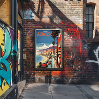 Ajaccio Coastal Vintage Travel Art Poster PosterGoat