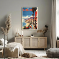 Ajaccio Coastal Vintage Travel Art Poster PosterGoat