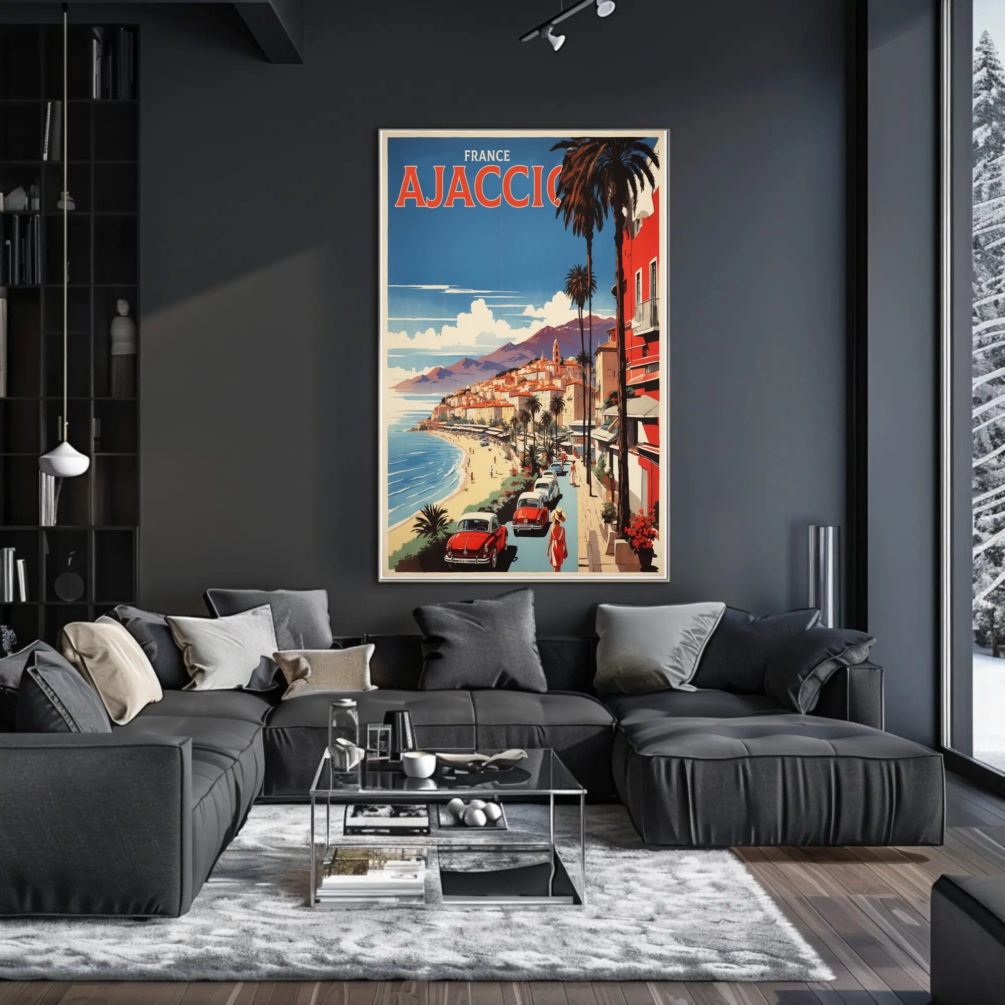 Ajaccio Coastal Vintage Travel Art Poster PosterGoat