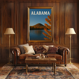 Alabama Autumn Tranquil Beauty Travel Poster PosterGoat
