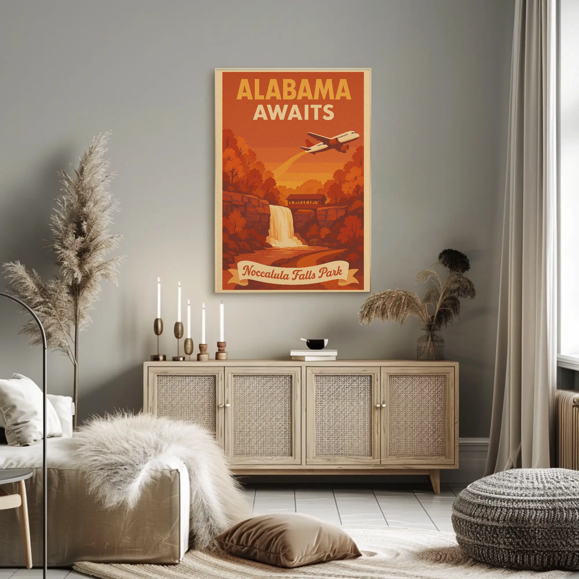 Alabama Awaits: Explore Noccalula's Beauty Travel Poster PosterGoat