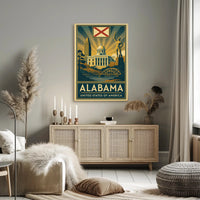 Alabama Heritage Landmarks Art Deco Travel Poster PosterGoat
