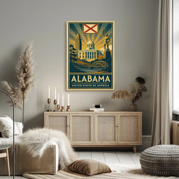 Alabama Heritage Landmarks Art Deco Travel Poster PosterGoat