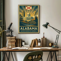 Alabama Heritage Landmarks Art Deco Travel Poster PosterGoat