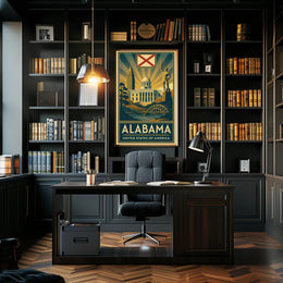 Alabama Heritage Landmarks Art Deco Travel Poster PosterGoat