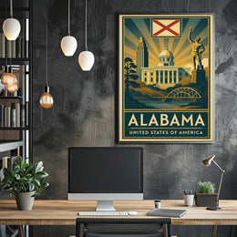 Alabama Heritage Landmarks Art Deco Travel Poster PosterGoat