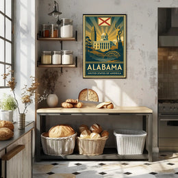 Alabama Heritage Landmarks Art Deco Travel Poster PosterGoat