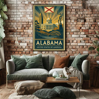 Alabama Heritage Landmarks Art Deco Travel Poster PosterGoat