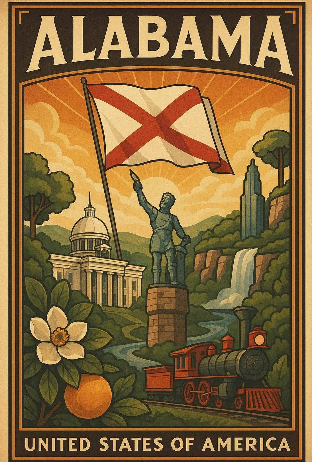 Alabama Heritage Travel Poster PosterGoat