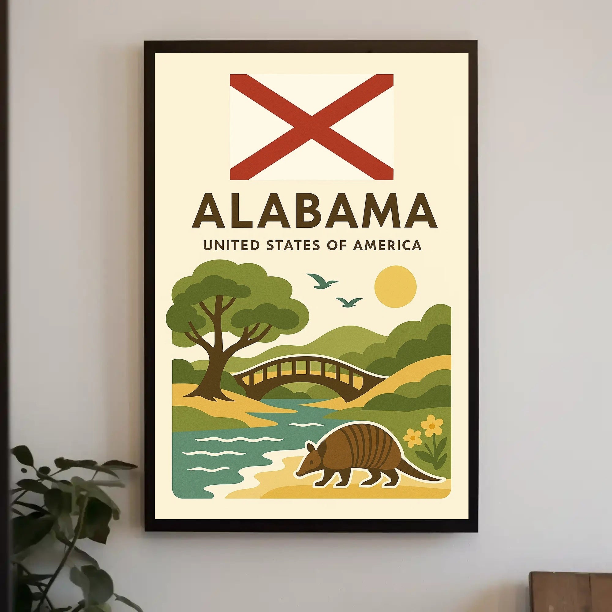 Alabama Nature Vibes Minimalist Travel Poster PosterGoat