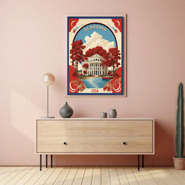 Alabama Neoclassical Architecture Vintage Travel Poster PosterGoat