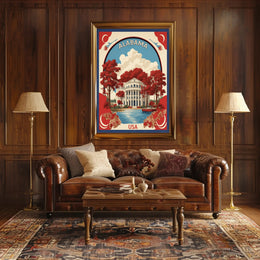 Alabama Neoclassical Architecture Vintage Travel Poster PosterGoat