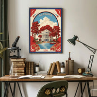 Alabama Neoclassical Architecture Vintage Travel Poster PosterGoat