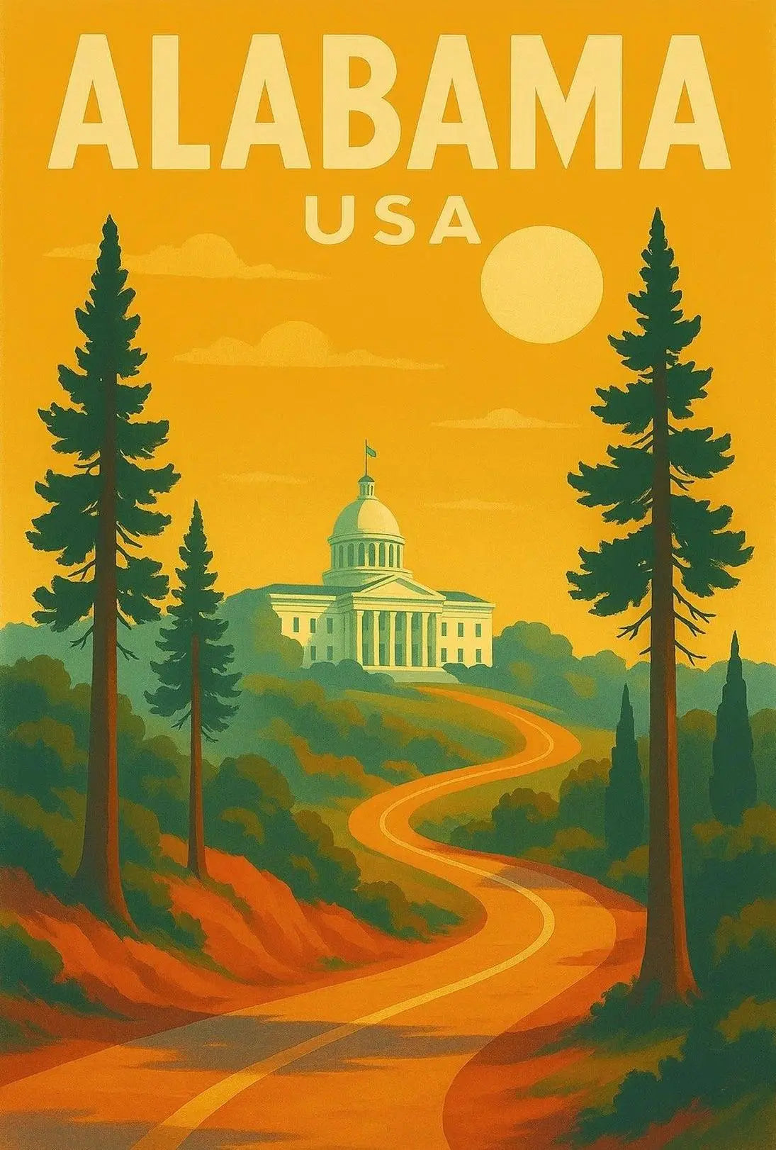 Alabama State Capitol Journey Travel Poster PosterGoat