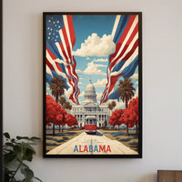 Alabama State Capitol with Historic Tram Heritage Poster PosterGoat