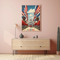 Alabama State Capitol with Historic Tram Heritage Poster PosterGoat