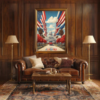 Alabama State Capitol with Historic Tram Heritage Poster PosterGoat