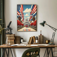 Alabama State Capitol with Historic Tram Heritage Poster PosterGoat