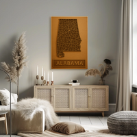 Alabama State Map Artistry Abstract Poster PosterGoat