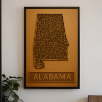 Alabama State Map Artistry Abstract Poster PosterGoat