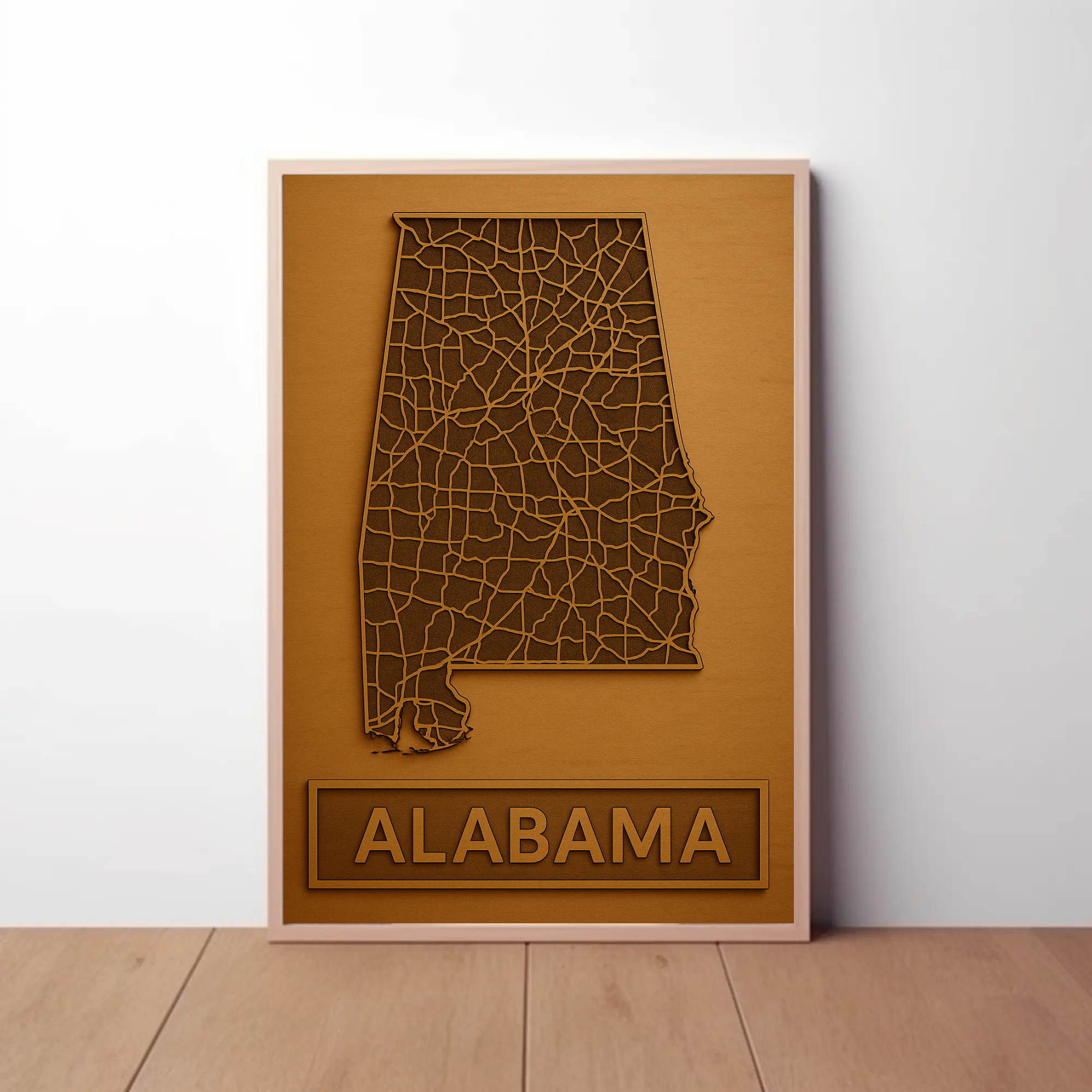 Alabama State Map Artistry Abstract Poster PosterGoat