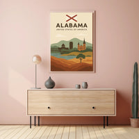 Alabama Travel Poster: Vintage Style USA Scenic Print PosterGoat