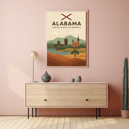 Alabama Travel Poster: Vintage Style USA Scenic Print PosterGoat