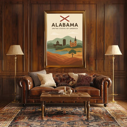 Alabama Travel Poster: Vintage Style USA Scenic Print PosterGoat