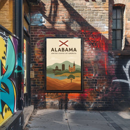 Alabama Travel Poster: Vintage Style USA Scenic Print PosterGoat