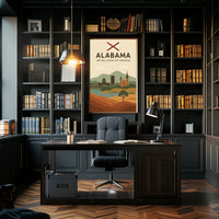 Alabama Travel Poster: Vintage Style USA Scenic Print PosterGoat
