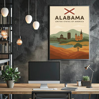 Alabama Travel Poster: Vintage Style USA Scenic Print PosterGoat