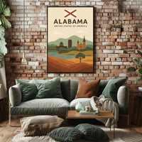 Alabama Travel Poster: Vintage Style USA Scenic Print PosterGoat