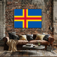 Åland Flag Art: Celebrate Finnish Region with Country Flag Poster PosterGoat