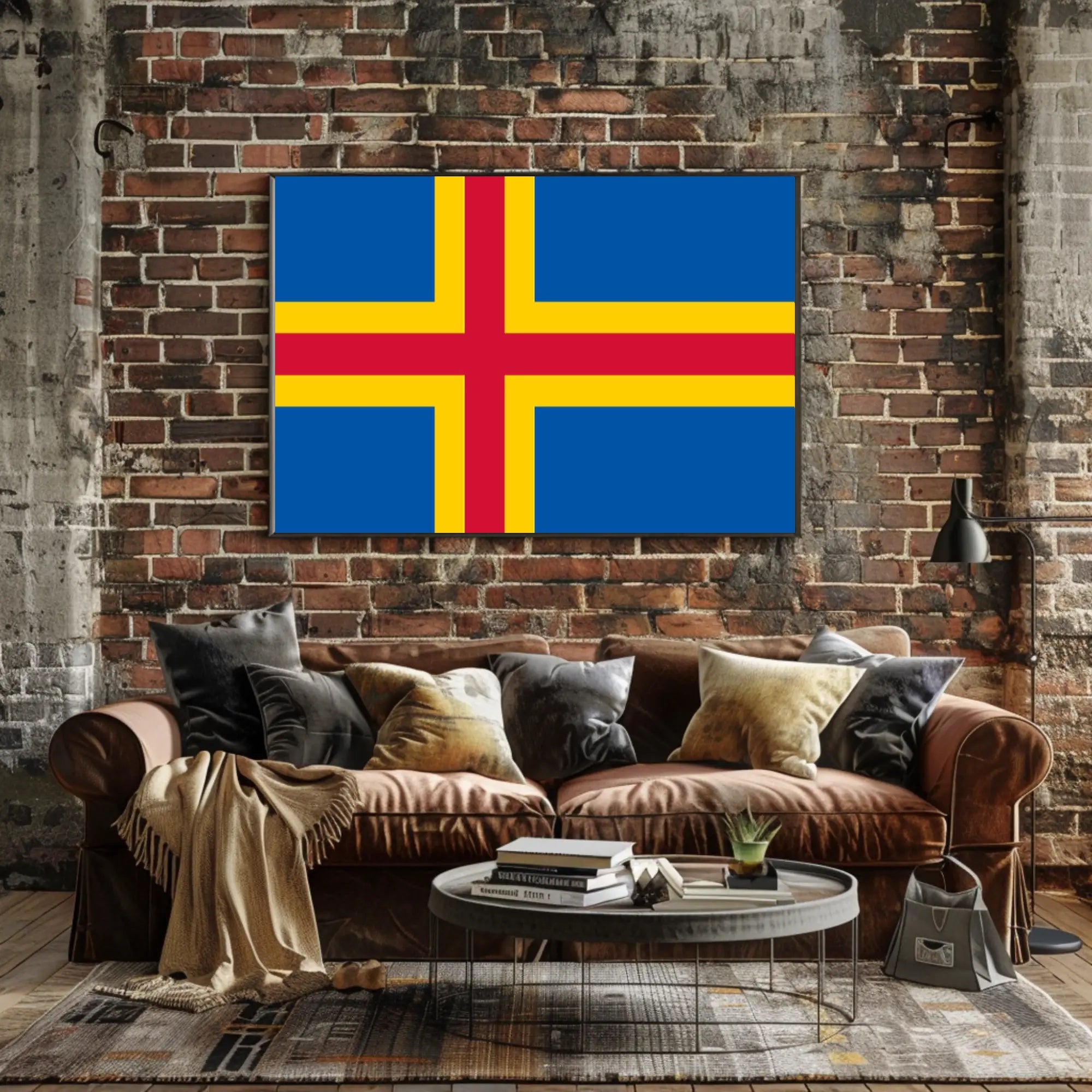 Åland Flag Art: Celebrate Finnish Region with Country Flag Poster PosterGoat