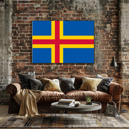 Åland Flag Art: Celebrate Finnish Region with Country Flag Poster PosterGoat