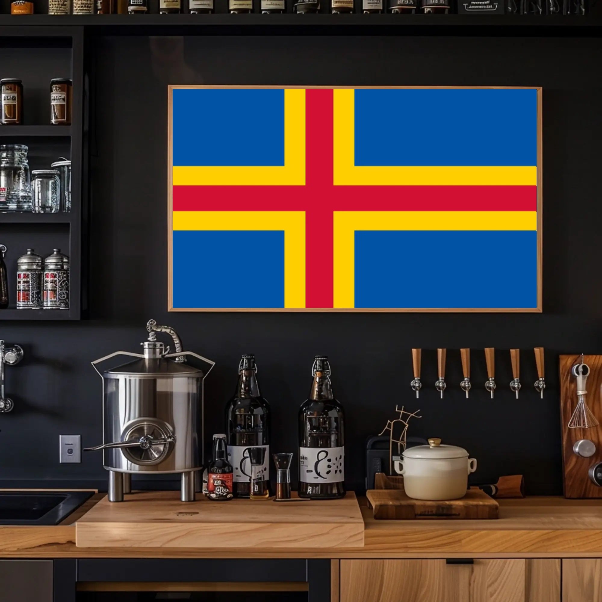 Åland Flag Art: Celebrate Finnish Region with Country Flag Poster PosterGoat