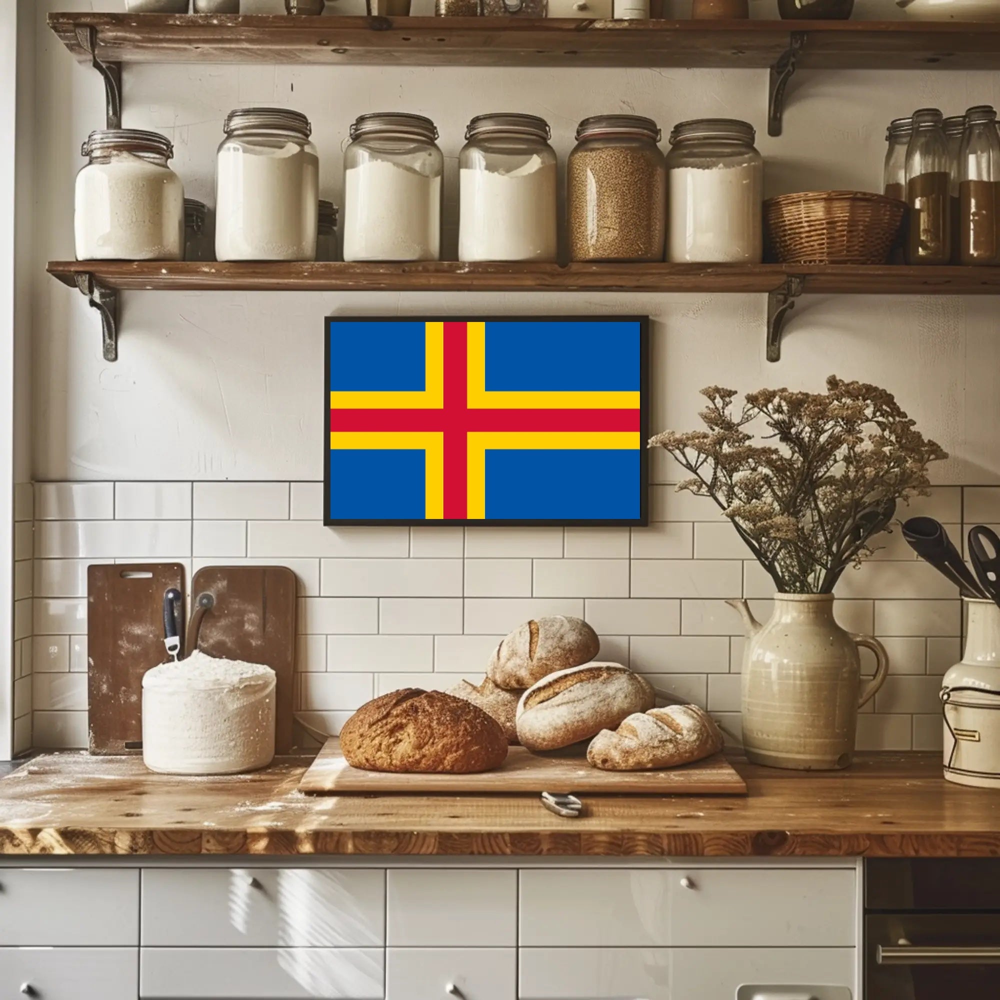 Åland Flag Art: Celebrate Finnish Region with Country Flag Poster PosterGoat