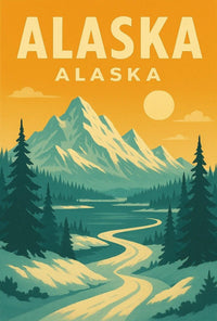 Alaska Retro Adventure - Vintage Travel Poster PosterGoat