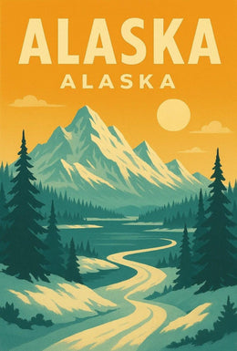 Alaska Retro Adventure - Vintage Travel Poster PosterGoat
