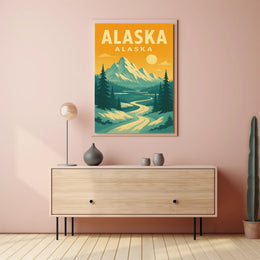 Alaska Retro Adventure - Vintage Travel Poster PosterGoat