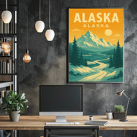 Alaska Retro Adventure - Vintage Travel Poster PosterGoat