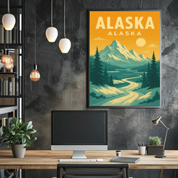 Alaska Retro Adventure - Vintage Travel Poster PosterGoat