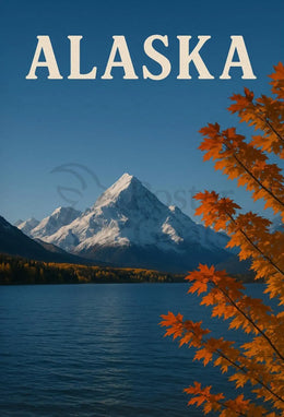 Alaska Scenic Travel Poster Featuring Mountain Landscape PosterGoat